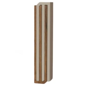 Picture of Plaster Mezuzah Case Laser Cut Walnut Wood Modern Design Gold 10cm